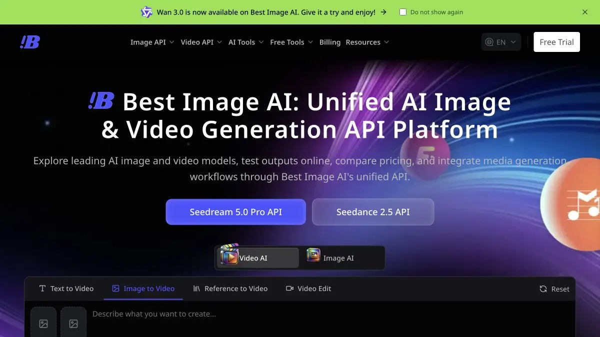 Homepage preview of Best Image AI