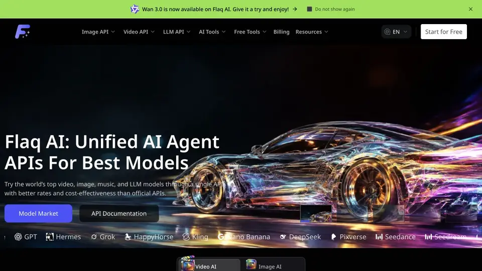 Homepage preview of Flaq AI