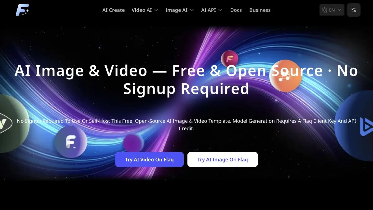 Homepage preview of Flaq AI Template